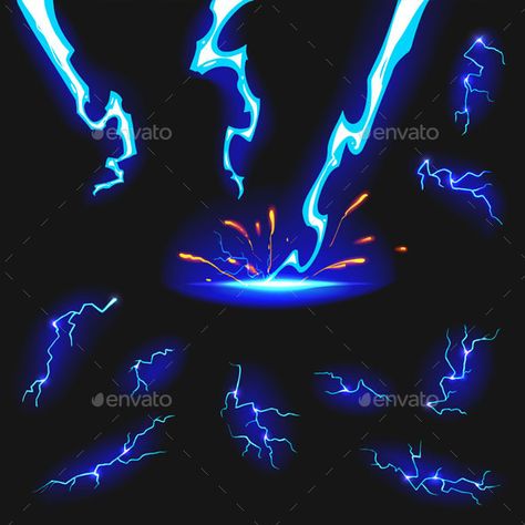 Lightning Effect Drawing, Draw Lightning, How To Draw Lightning, Lightning Drawing, Lightning Effect, Lightning Art, Super Powers Art, Magic Design, Glow Effect