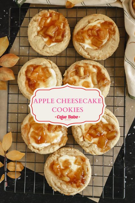 Apple Cream Cheese Cookies, Cream Cheese And Apple Pie Filling, Apple Pie Cheesecake Cookies, Apple Cheesecake Cookies, Apple Pie Filling Cookies, Apple Cream Cheese Dessert, Apple Cream Cheese Pie, Apple Pie Cream Cheese, Dough With Cream Cheese