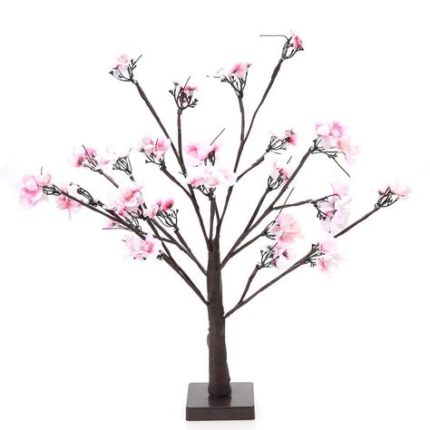 Cherry Blossom Bonsai Tree, Christmas Party Table, Color Lighting, Home Party Decor, Tree Lamp, Fairy Tree, Tree Light, Japanese Decor, Romantic Lighting