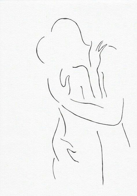 Kissing Drawing, Minimalist Drawing, Outline Art, Abstract Line Art, Art And Illustration, Minimal Art, 영감을 주는 캐릭터, Bedroom Art, Line Art Drawings