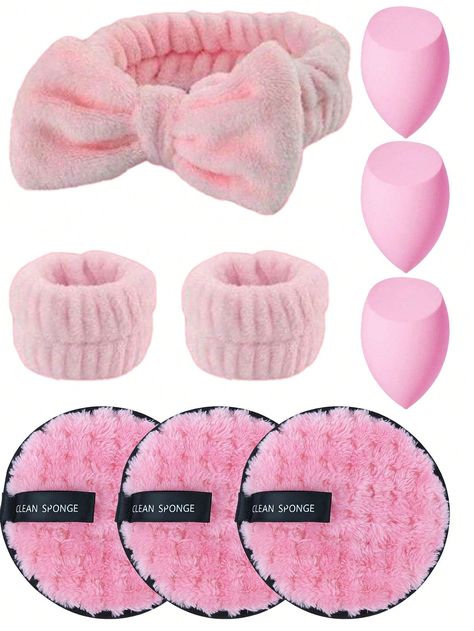 9pcs Makeup Sponge Set: Includes 3pcs Makeup Remover Sponges + 3pcs Beauty Blenders + 3pcs Headband & Wristband Set, Halloween Makeup Removal Kit, Reusable Makeup Remover Wipes, Washable Facial Cleansing Pads, Beauty Care Cleaning Tools - Black Friday Promotion Multicolor    PUR  Face Puff,Cosmetic Remover Puff & Towel,Headband   Beauty Tools, size features are:Bust: ,Length: ,Sleeve Length: Towel Headband, Beauty Blenders, Reusable Pad, Cleansing Pads, Makeup Removal, Makeup Remover Wipes, Black Friday Promotions, Makeup Sponge, Facial Cleansing