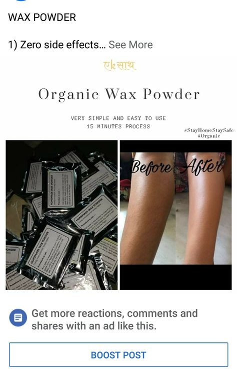 WAX POWDER   1) Zero side effects 2) No pain like waxing  3) Easy to use at home 4) For both Females and Males 5) Cheaper than waxing 6) Tan free 7) No waiting for parlour 8) No side-effects 9) No bleach, based on Multani mitti.  Book your pack now One pack can be used for full body waxing   Procedure: Add wax powder in water make a paste not to runny and not to thick. Leave for 10-15minutes. Apply with brush or hands, than take a wet towel remove from opposite direction and see the magic.   #St Full Body Waxing, Multani Mitti, Body Waxing, Wet Towel, Side Effects, Full Body, The Magic, Bleach, Wax