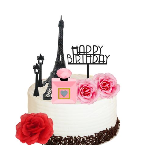 PRICES MAY VARY. 【Paris Cake Decoration】: Package contains 1 piece 7 inch Eiffel Tower statue, 2pcs street lamps in 2 sizes, 1 piece perfume bottle cake topper, 3pcs roses in 2 sizes and 1 piece black happy birthday cake topper, totally 8pcs Paris theme cake decorations, a variety of styles can be combined to easily meet your various cake decoration needs, boosting your party atmosphere 【Makeup Cake Topper Material】: The hand-crafted perfume bottle with environmental friendly resin, the rose cak French Theme Party, Black Happy Birthday, Paris Themed Cakes, French Themed Parties, Eiffel Tower Cake, Star Wars Cake Toppers, Paris Cake, Wood Cake Topper Wedding, Wood Wedding Cakes