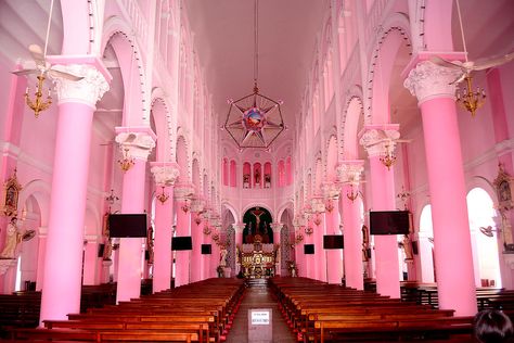 Luxurious Dressing Room, Pink Architecture, Pink Church, Chicago Downtown, Pink Everything, Magical Girl Aesthetic, Baby Birthday Invitations, Lumpy Space Princess, Marceline The Vampire Queen