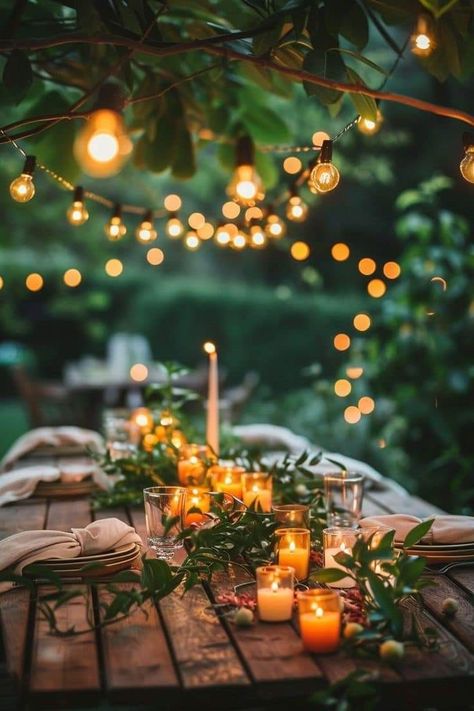 Outdoor Table Lights, Orchard Dinner Party, Thanksgiving Outdoor Dinner Table, Backyard Fall Decor, Fall Dinner Party Tablescape, Outdoor Fall Dinner Party, Fall Outdoor Dinner Party, Backyard Dinner Party Ideas, Backyard Dinner Party Table