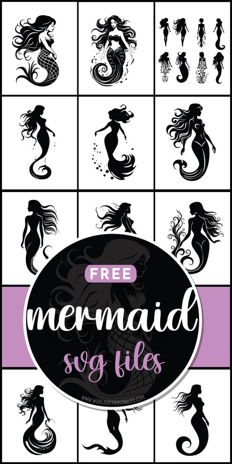 Dive into enchantment with free mermaid SVG files! Explore a sea of magical designs perfect for adding whimsy and wonder to your crafts. 🧜‍♀️🌊 Mermaid Svg Free, Cricuit Joy, Svg Files For Cricut Free, Svgs For Cricut, Cardboard Organizer, Cricut Svg Files Free, Cricut Svgs, Idee Cricut, Mermaid Svg