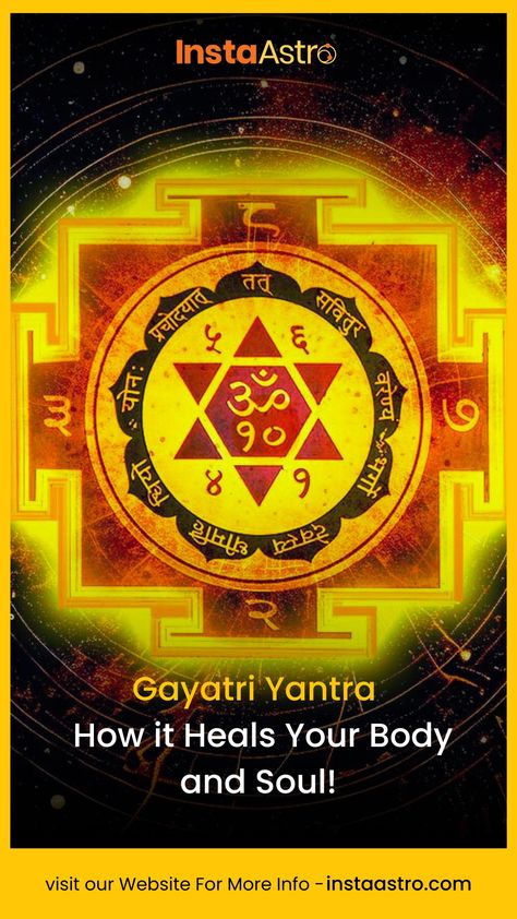 Have you ever heard of the Gayatri Yantra and wondered what powers it holds? This ancient Vedic symbol can heal your body, mind and soul. The Gayatri Yantra represents the Goddess Gayatri, the mother of the Vedas and the embodiment of knowledge. Placing this yantra in your home or workplace can bring you wisdom, prosperity and spiritual enlightenment. #gayatriyantra #yantra #instaastro Gayatri Yantra Symbol, Manifestation Songs, Goddess Gayatri, Spiritual Enlightenment, Mind And Soul, Body And Soul, The Goddess, Mantra, Cute Wallpapers