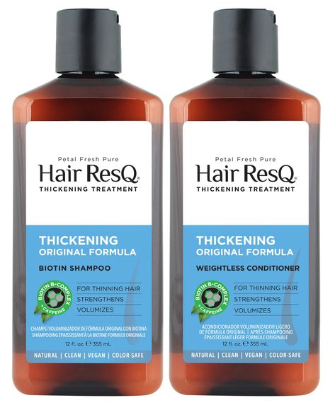 PRICES MAY VARY. Hair ResQ Original Formula Shampoo combines Nature + Science; it is formulated with all natural ingredients to address thinning hair concerns and is suitable for both men and women Hair ResQ Biotin B-Complex vitamins B3, B5 & B7 envelopes the hair shaft to build body and increase thickness while Caffeine energizes the scalp and stimulates hair follicles for extended vitality Our Original Formula uses Certified Organic Peppermint working in tandem with Rosemary and Green Tea to r Shampoos For Thinning Hair, Grow Hair Back, Biotin Shampoo, Shampoo For Thinning Hair, Stimulate Hair Follicles, Hair Concerns, Thickening Shampoo, Fresh Hair, Best Shampoos