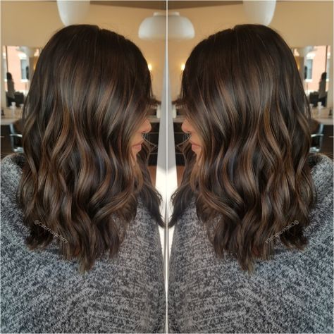 Medium Hair Balayage Brunette, Mid Length Hair With Layers Brunette Caramel Balayage, Chocolate Caramel Balayage Straight Hair, Balyage Brunette, Carmel Latte Brunette, Low Maintenance Carmel Balayage, Carmal Brownie Hair, Carmel Balayage, Dark Brown Hair Balayage