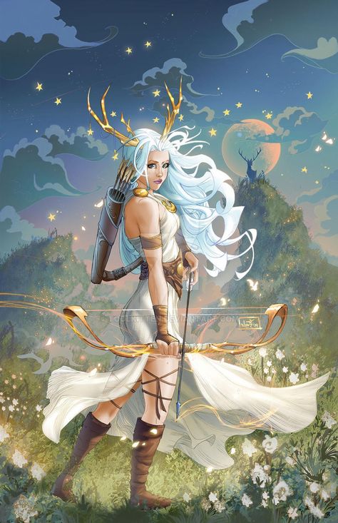 Artemis Fanart Goddess, Artemis Goddess Art, Artemis Fanart, Tarot Painting, Lady Artemis, Pagan Worship, Artemis Aesthetic, Artemis Art, Hellenic Polytheism