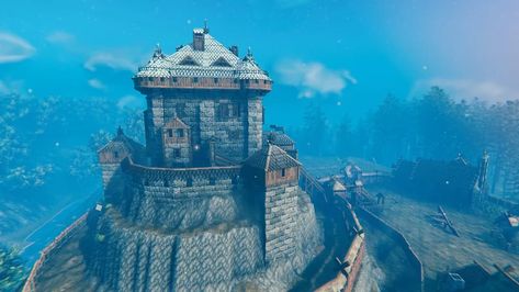 Valheim Castle, Valheim Builds, Viking House, Castle Hill, Iron Gate, Texture Packs, The Castle, Building A House, Castle