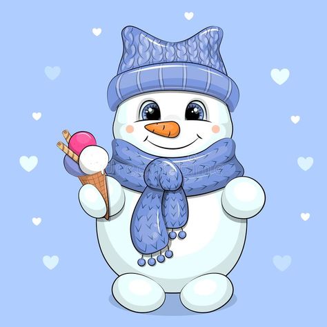 Cold Drawing, Cartoon Snowman, Snowman Cartoon, Xmas Drawing, Xmas Deco, Animal Cross Stitch Patterns, Christmas Classroom, Kawaii Chibi, Hat And Scarf