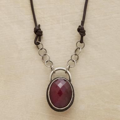 Amulet ruby necklace. Ruby Amulet, Sundance Jewelry, Amulet Necklace, Sundance Catalog, Handcrafted Necklace, Simple Necklace, Sterling Silver Bands, Watch Necklace, Leather Necklace