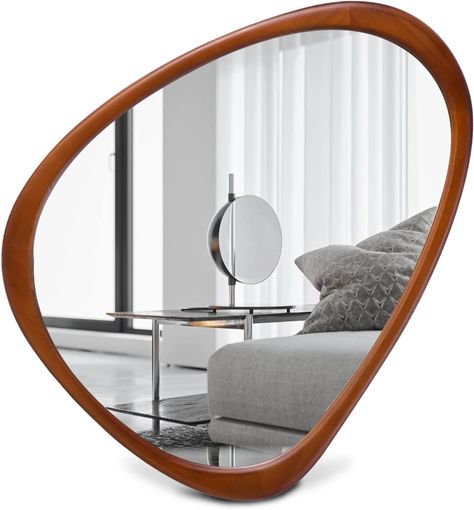 Amazon.com: Irregular Mirror,Asymmetrical Wood Wall Frame Mirror,Abstract Assymetrical Decorative Mirror ,Odd Shaped Mirror for Living Room Bedroom Entryway Bathroom Home Decor(18"x 22") : Home & Kitchen Mirror Abstract, Bedroom Layout Design, Mirror For Living Room, Irregular Mirror, Mirror Wall Living Room, Shaped Mirror, Rustic Wood Walls, Wood Framed Mirror, Wood Wall Mirror