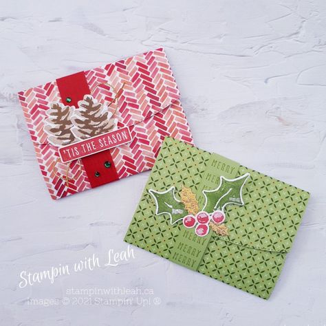 Stampin Up Gift Card Holder, Gift Card Boxes Diy, Gift Card Holders Stampin Up, Teacher Thank You Gifts, Diy Card Box, Card Holder Diy, Card Money Holder, Gift Card Presentation, Rustic Christmas Gifts