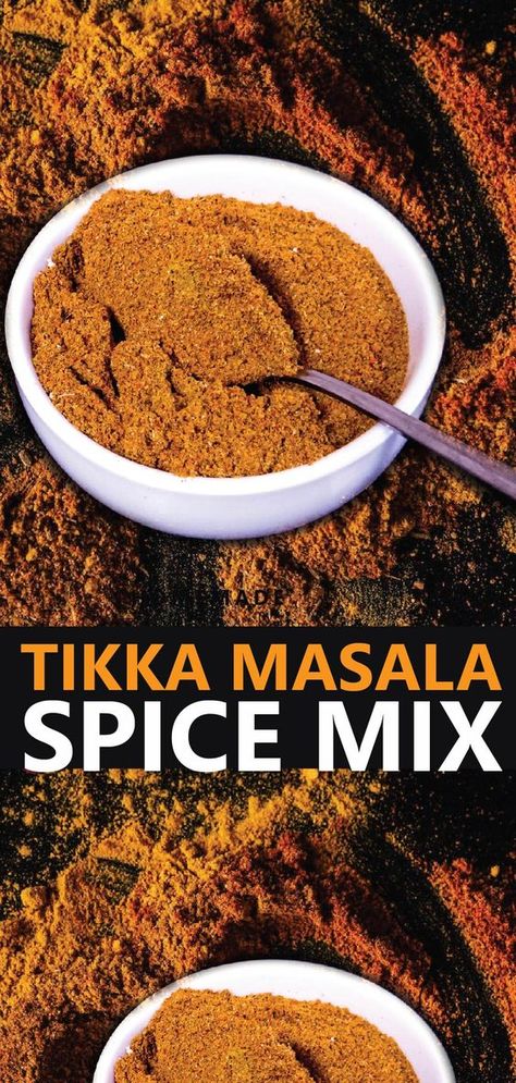 Tikka Masala Spice Mix is a homemade powder prepared with Indian spices to make quick tikka recipes. You can use it in marination and to make quick tikka curry. Yes, it's vegan and gluten-free! Curry Spice Mix, Indian Spice Mix, Homemade Curry Powder, Spices Blends, Masala Powder Recipe, Chinese Garlic, Homemade Spice Mix, Spice Blends Recipes, Tikka Masala Recipe