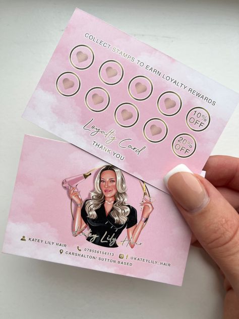 Nail Gift Card, Pink And White Clouds, Nail Poster, Nail Tech Business Cards, Gift Card Ideas, Loyalty Card Design, Esthetician Supplies, Portrait Logo, Logo Illustration Design