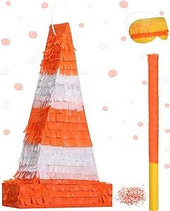 Pinata Construction, Halloween Piñatas, Pinata Stick, Kids Construction, Construction Theme Birthday Party, Construction Birthday Party, Piñata Ideas, Construction For Kids, Traffic Cone