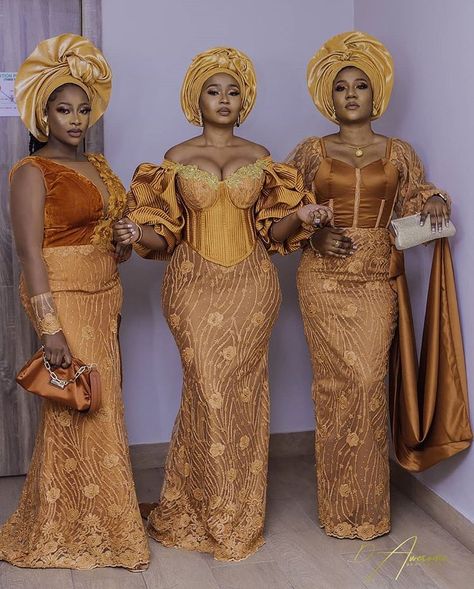 622 Likes, 3 Comments - Ankara Collections (@ankaracollections) on Instagram: “Because Aso ebi styles #ankaracollections #asoebibella” Lace Gown Styles 2023, Latest Lace Gown Styles, Afro Styles, Aso Ebi Lace, Aso Ebi Lace Styles, Nigerian Lace Styles, African Wedding Attire, African Lace Styles, Traditional Wedding Attire