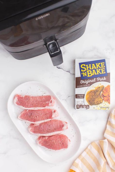 Once you try making shake and bake pork chops in the air fryer, this will be your go-to meal for any occasion! Juicy, tender, impressive enough for guests, and easy enough for busy weeknights. Shake And Bake Pork Chops, Bake Pork Chops, Shake And Bake Pork, Baked Boneless Pork Chops, Air Fry Pork Chops, Shake N Bake Chicken, Shake And Bake, Pork Seasoning, Air Fryer Pork Chops