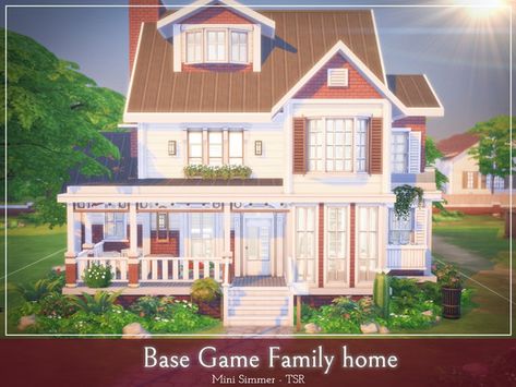 Mini Simmer's Base Game Family home Sims 4 Family House, Sims 4 Family, Sims 4 House Plans, Sims Ideas, Sims Building, Sims House Plans, Sims House Design, Sims 4 Cc Furniture, Sims 4 Build