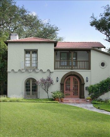 Stucco Style! Body Color: Misted Green - Trim Color: Southern Vine - Window Color: Mohegan Sage - Door Color: Pueblo Brown Gray Home Exterior, Design Your Own Room, Gray House Exterior, Exterior Color Palette, Sherwood Forest, Exterior Paint Color, Paint Colors Benjamin Moore, Personal Color, Roof Colors