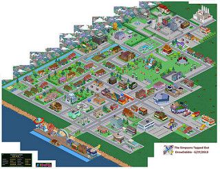 My Whole Springfield (06-27-2013) - The Simpsons Tapped Out - DrewDabble | by DrewDabble Simpsons Tapped Out Layout, Tapped Out, Paint On Windows, Simpsons Springfield Map, Springfield Simpsons, Springfield Tapped Out, The Simpsons Game, The Simpsons Movie, Minecraft Houses Blueprints