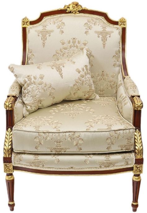 This beautiful baroque armchair by Casa Padrino is a great eye-catcher for a stylish living or business ambience!Baroque armchair with elegant pattern by Casa Padrino   Material: solid wood, polyester foam, fabric Width approx.: 70 cm Depth approx.: 70 cm Height approx.: 100 cm Seat height approx.: 45 cm Colour: cream / dark brown / gold Handmade Looks very elegant and classy From the Baroque collection by Casa Padrino!   This item is authentic handcrafted antique style replica. Color variations, minor cracks, antique marks, bumps and other antique style features are part of the article and make each piece of furniture unique.   You are purchasing a product of the brand Casa Padrino. Casa Padrino is a Europe-wide renowned producer and distributor of baroque furniture and a registered trade Baroque Armchair, Victorian Sofa, Baroque Furniture, Office Interior Design Modern, Royal Furniture, Furniture Unique, Modern Sofa Designs, Bergere Chair, Hidden Rooms