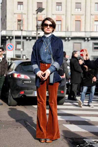 Ethno Style, Milan Street Style, Stylish Eve, Mode Vintage, 70s Fashion, Fall Winter Outfits, Outfits Casuales, Denim Shirt, Look Fashion