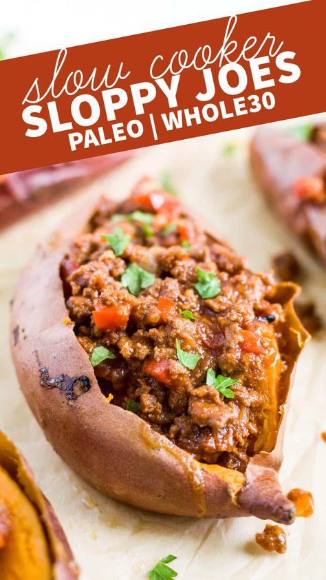 Slow Cooker Healthy, Healthy Sloppy Joes, Slow Cooker Sloppy Joes, Paleo Crockpot Recipes, Healthy Weeknight Meals, Paleo Crockpot, Sloppy Joes Recipe, Easy Dinner Recipe, Healthy Slow Cooker