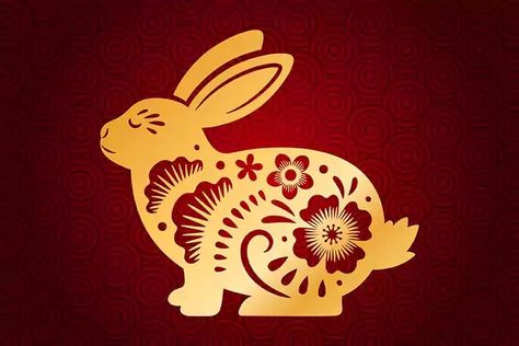 Chinese Zodiac Rabbit Astrology : The Year of the Rabbit Chinese Zodiac Signs Rabbit, Rabbit Lunar New Year, Chinese Zodiac Compatibility, 12 Chinese Zodiac Signs, Chinese Zodiac Rabbit, Gold Rabbit, Rabbit 2023, New Year Symbols, Golden Rabbit