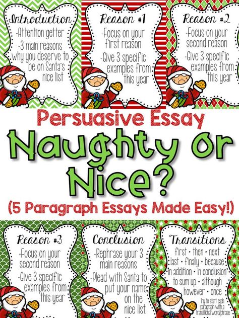 A fun way to teach or practice writing persuasive essays during the month of December! Students have to convince Santa if they have been naughty or nice! Easy paragraph is outlined step-by-step and this pack includes a brainstorming sheet, Christmas writi Computer Classroom, Christmas Writing Activities, Persuasive Essay Topics, Essay Ideas, 5th Grade Writing, Topic Ideas, 3rd Grade Writing, 2nd Grade Writing, Christmas Teaching