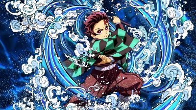 Water Breathing, Tanjiro Kamado, Demon Slayer Kimetsu No Yaiba, 4k Wallpaper, For Desktop, Wallpaper 4k, Kimetsu No Yaiba, Mobile Phones, Demon Slayer