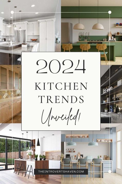 2024 Kitchen Trends: What’s Hot and New? - The Introvert's Haven Latest Kitchen Designs Modern, Kitchen Countertop Trends, 2024 Kitchen Trends, Modern Kitchen Trends, Kitchen Color Trends, Kitchen Backsplash Trends, Latest Kitchen Trends, Modern Kitchen Backsplash, Top Kitchen Trends