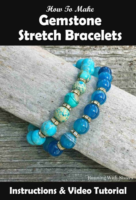 Stretch Bracelets Diy, Gemstone Stretch Bracelets, Stretch Beaded Bracelets Diy, Keychains Diy, Making Bracelets With Beads, Stretchy Beaded Bracelet, Bracelets Handmade Diy, Diy Gemstone, Diy Bracelet Designs