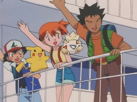 Ash Brock And Misty, Ash Misty Brock, Pokémon Icons, Brock Pokemon, Pokemon Misty, Ash Misty, Random Pokemon, Misty From Pokemon, Ash And Misty