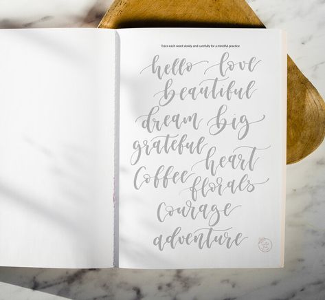 Free Lettering Worksheets, Word Tracing, Brush Lettering Worksheet, Tombow Pens, Modern Calligraphy Practice, Calligraphy Course, Free Calligraphy, Brush Lettering Practice, Calligraphy Kit