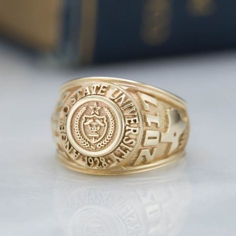 Custom Class Rings | Design Your Own College Class Ring | CustomMade.com Graduation Rings College Men, College Ring, Graduation Ring, Mens Class Rings, Graduation Rings College, Prom Rings, Custom Class Rings, Class Rings College, College Rings