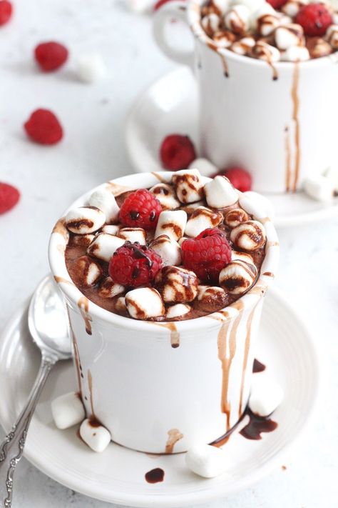 Right in the heart of winter season, it's always a perfect time for a cup of hot chocolate. Raspberry Hot Chocolate, Hot Chocolate Vegan, Hot Chocolate And Marshmallows, Hot Chocolate With Marshmallows, Cup Of Hot Chocolate, Green Planet, Allergy Friendly Recipes, Chocolate Caliente, Flavored Milk