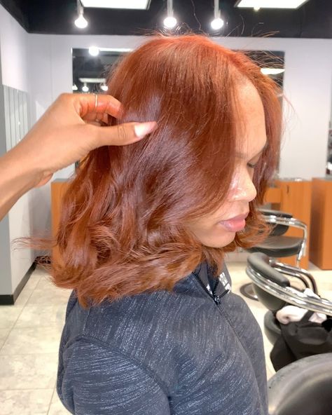 Keyslays on Instagram: “Costumed colour ❤️ D E T A I L S ! • • • • • #ginger #orangehair #redginger #olaplex #olaplextreatment #silkpresshair #redkenshadeseq…” Hair Silk Press Natural, Pumpkin Hair, Pressed Natural Hair, Silk Press Natural Hair, Girl Hair Colors, Honey Brown Hair, Ginger Hair Color, Dyed Natural Hair, Pretty Hair Color