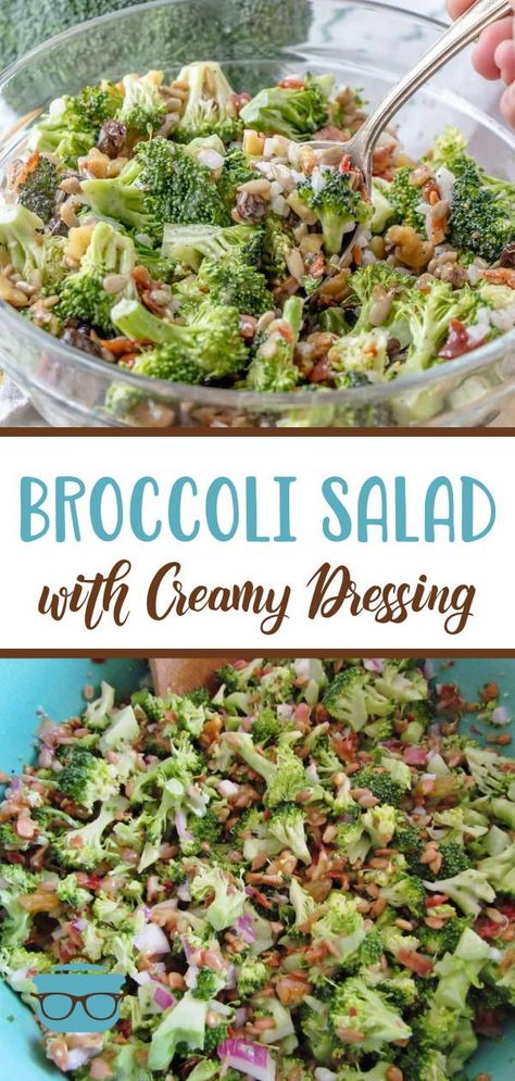 Craisins Recipes, Salad With Creamy Dressing, Creamy Broccoli Salad Recipe, Chopped Salad Dressing, Salad With Broccoli, Crunchy Broccoli Salad, Broccoli Salad With Raisins, Best Broccoli Salad, Best Broccoli Salad Recipe