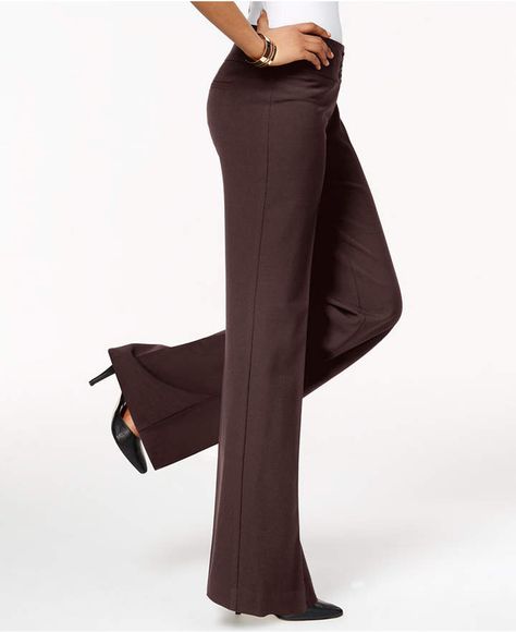 Style & Co Stretch Wide-Leg Pants, Created for Macy's...pants. Macys Women, Brown Dress Pants, Petite Pants, Work Style, Fashion 101, Brown Dress, Trendy Plus Size, Swimwear Tops, Fashion Pants