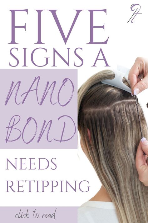 It's common that after extensive wear the nanolink bond will eventually start to break down. It is important as a hair extension technician to identify when a bond is starting to breakdown. We have compiled a list that will let you know if a bond needs retipping. Bond Straight Hair, Nano Link Hair Extensions, Oplex Hair Bonding Oil, Nano Bonds Hair Extensions, Bonded Hair Extensions, Olaplex No.4 Bond Maintenance Shampoo, Hair Care Tips, About Hair, Dark Hair