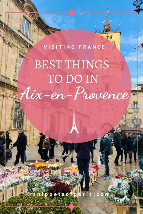 With plenty of things to do in Aix-en-Provence, art and history, the fortified town in the heart of Provence embodies the South of France. Itinerary in Aix en Provence. Where to stay in Aix En provence.  Art and Cezanne in Provence.  Things to do in the South of France.  Places to visit in Provence.    #visitfrance #southoffrance #provence Provence France Travel, Aix En Provence France, France Itinerary, Things To Do In Paris, France Travel Guide, France Photography, Visit France, Visit Europe, Aix En Provence