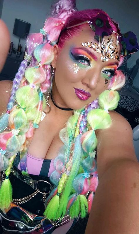 Festival Braids Rave Braids Re Usable Braids Neon Braids - Etsy Neon Braids, Festival Hair Braids, Festival Braid, Rave Braids, Neon Rave, Festival Braids, Rave Hair, Fantasy Hair, Festival Shorts