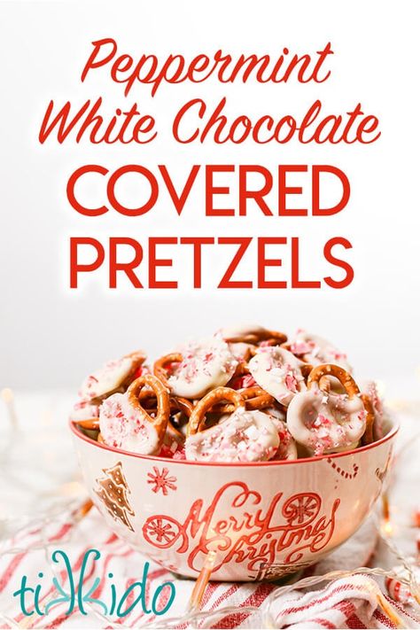 Peppermint White Chocolate Covered Pretzels White Chocolate Peppermint Pretzels, White Choc Peppermint Cookies, Pretzel White Chocolate, White Chocolate Peppermint Popcorn, Pioneer Woman White Chocolate Peppermint Popcorn, Peppermint Pretzel, Chocolate Covered Pretzels Recipe, Peppermint White Chocolate, No Bake Christmas