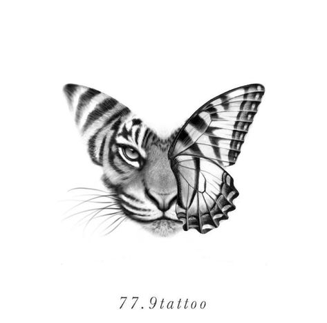 Butterfly On Nose Drawing, Butterfly On Nose, Tiger Butterfly Tattoo, Tiger Tattoo Thigh, Tiger Tattoo Small, Butterfly Thigh Tattoo, Tiger Butterfly, Maching Tattoos, Tiger Tattoo Sleeve