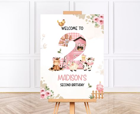 FARM BIRTHDAY Welcome Sign Template, Printable Barnyard Birthday 2nd Birthday Decor, Editable Second Birthday Signs Farm Birthday Party BD35 Beautiful Engagement Photos, Birthday Signs, Farm Themed Birthday Party, Birthday Welcome Sign, Barnyard Birthday, Farm Birthday Party, Diy Event, Welcome Sign Template, 2 Birthday