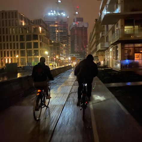 Bike Ride At Night Aesthetic, Biking In The Rain Aesthetic, Night Cycling Aesthetic, Amsterdam Nightlife Aesthetic, Amsterdam Aesthetic Couple, Biking In Amsterdam, Biking At Night Aesthetic, Amsterdam Bike Aesthetic, Amsterdam Party Aesthetic