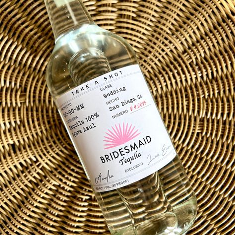 Wedding Tequila, Tequila Labels, Tequila Birthday, Pink Tequila, Tequila Label, Tequila Gifts, Casamigos Tequila, 30th Birthday Party Favors, Maid Of Honor Gifts